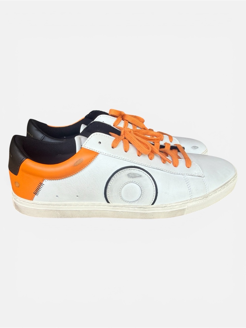 Oliver Cabell Low 1 White Orange Black Leather Sneakers Men’s 11 EU 44 - Picture 2 of 5